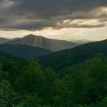 Sunset behind Cold Mountain