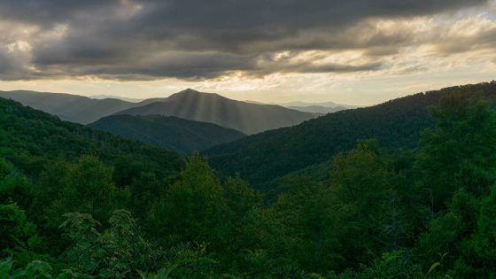 Sunset behind Cold Mountain