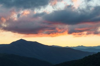 Storm Clouds and Sunset over Mount Pisgah