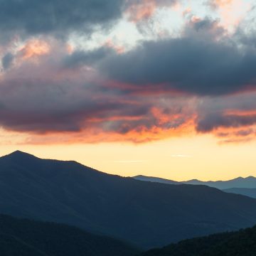 Storm Clouds and Sunset over Mount Pisgah