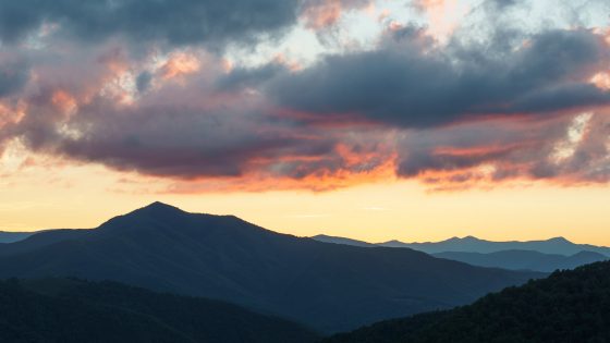 Storm Clouds and Sunset over Mount Pisgah