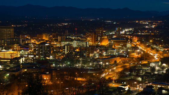 Asheville NC Skyline in 4k